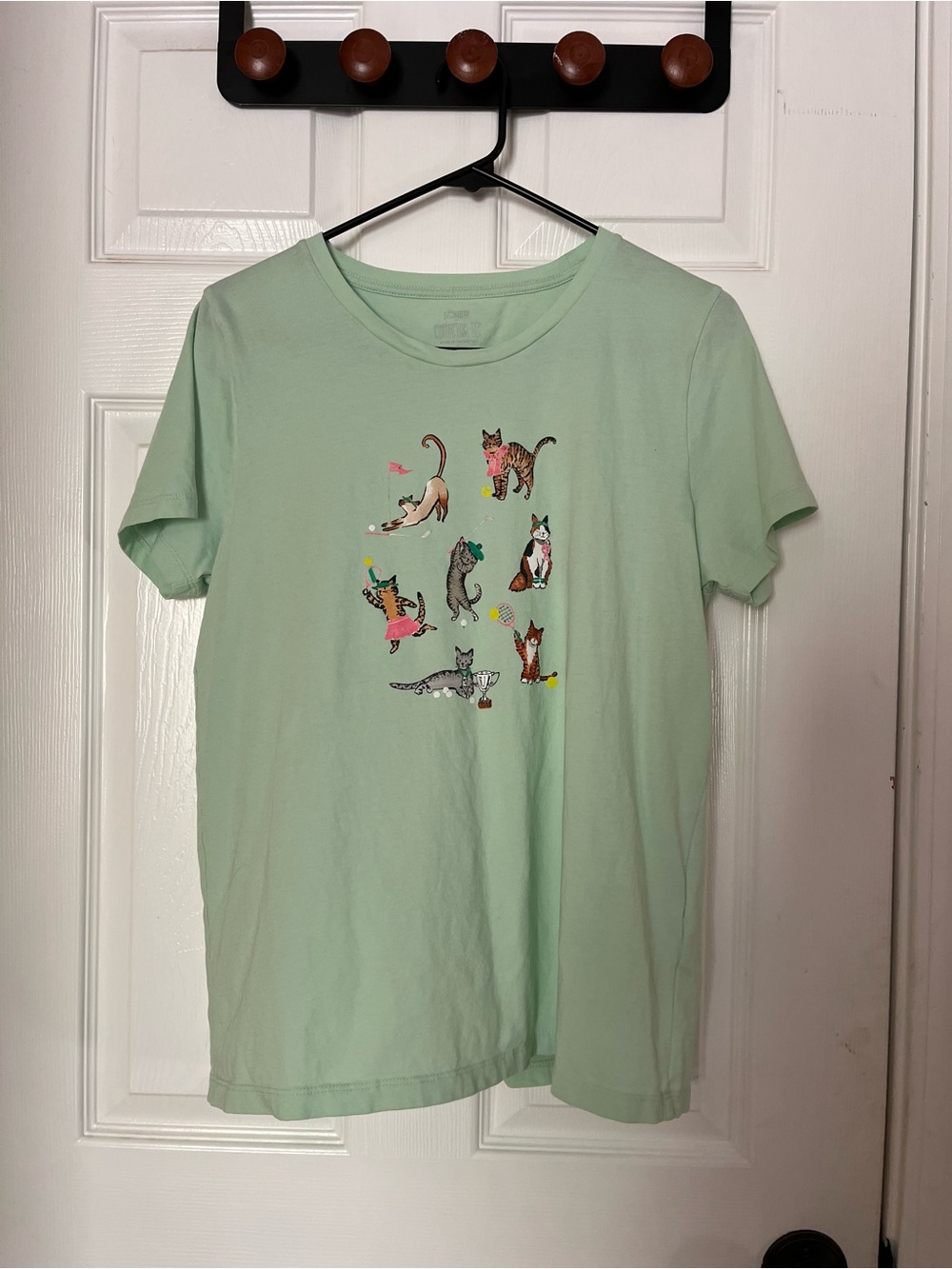 J.Crew Mint Green Cat Graphic Women’s T-Shirt